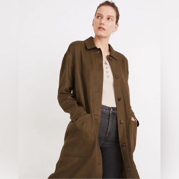 Madewell Linen Oversized Duster Coat size: medium - Picture 4 of 9